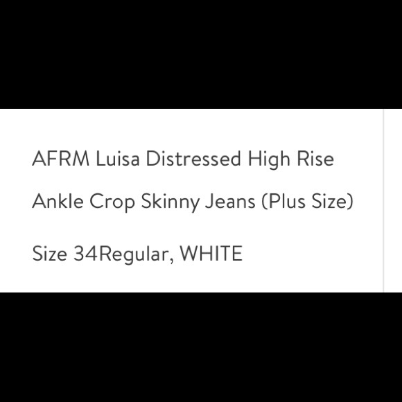 NWT size 34 distressed white jeans - Picture 2 of 2